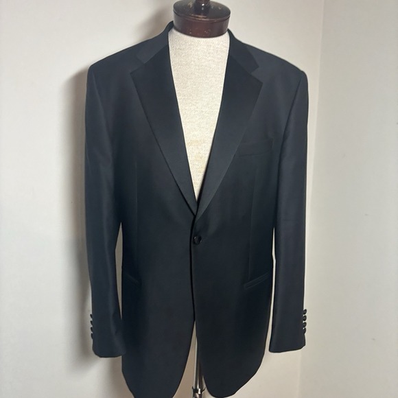 Principe Tuxedo 2pc Suit Made In Italy Black Wool Fits 42-44L Dinner Suit Formal - Picture 1 of 16
